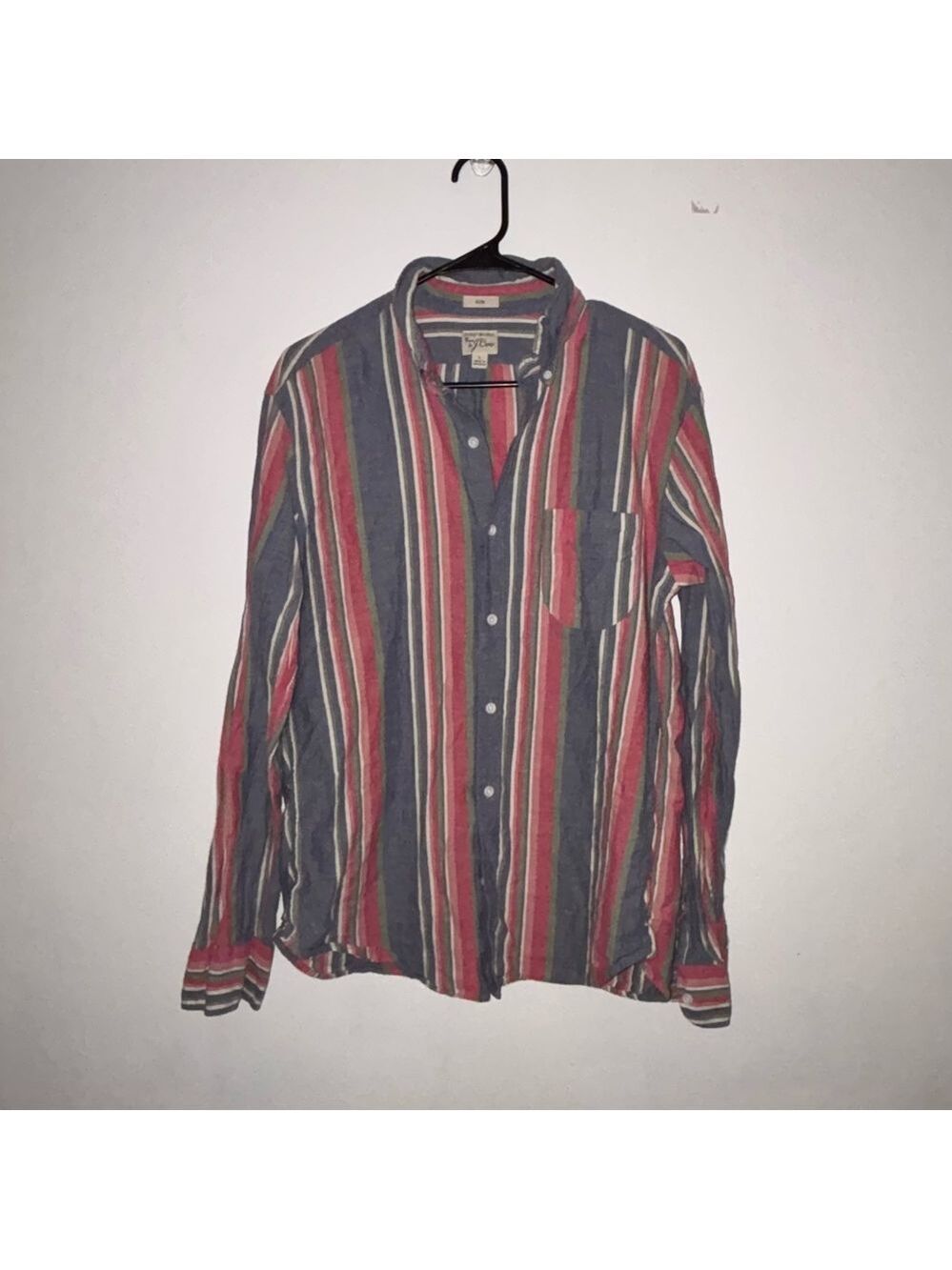 J Crew Madras Multi Color Striped Long Sleeve Button Down